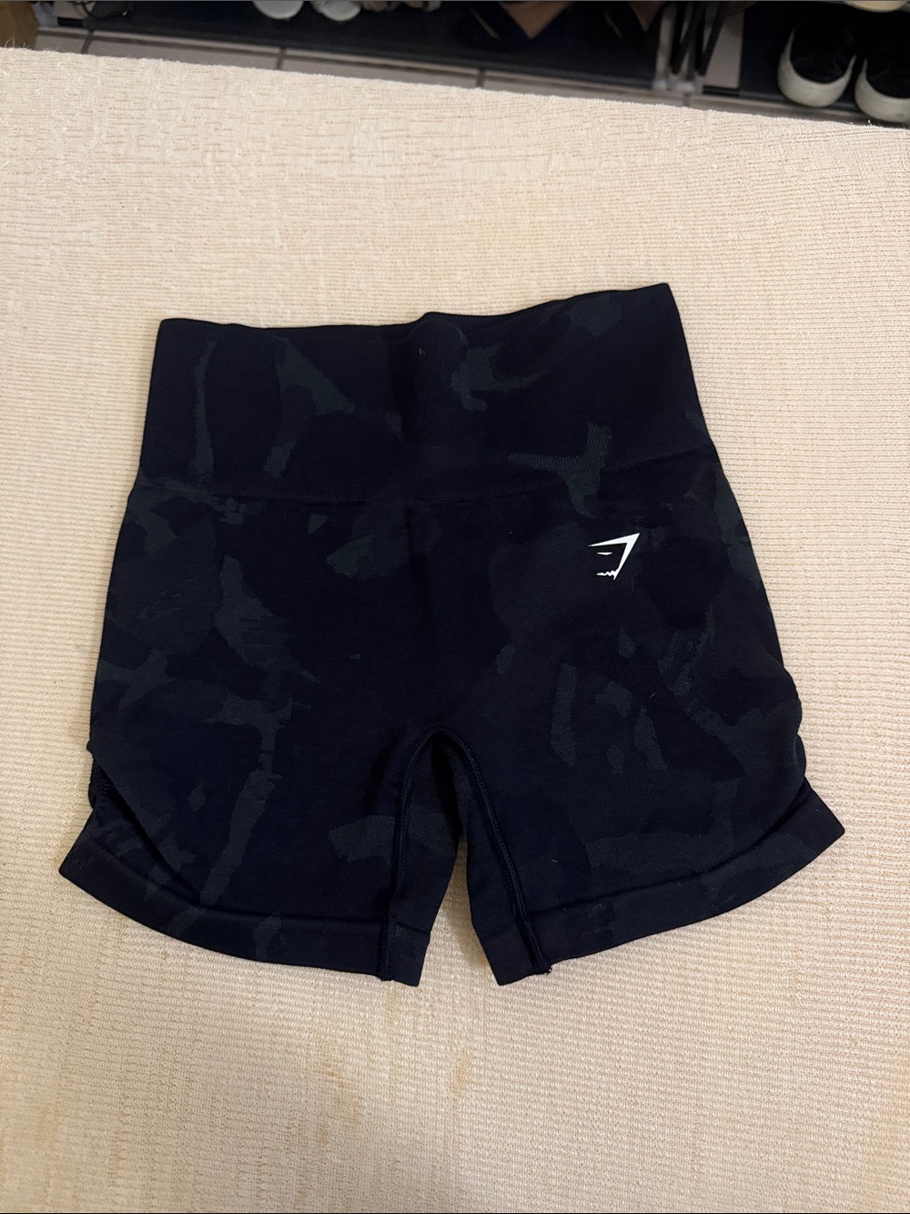 Gymshark Black Camo High-Waist Bike Shorts